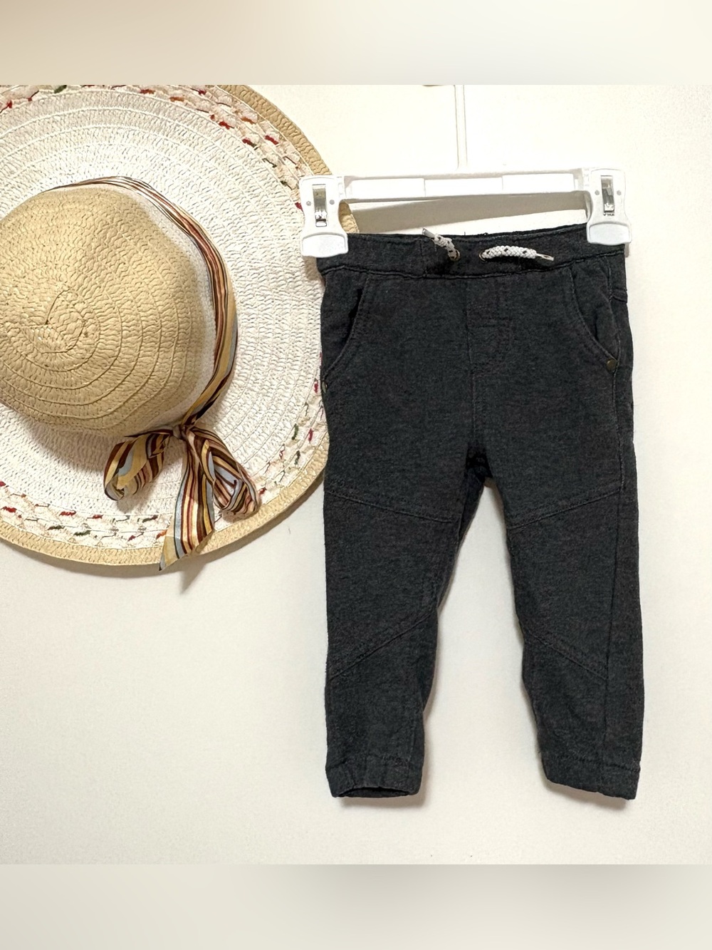Charcoal Kids Jogger Pants with Drawstring Waist